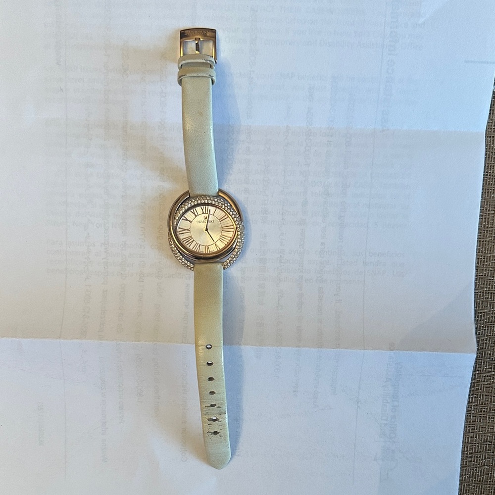 Swarovski Gold and Cream Women's Watch